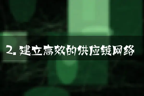 2. 建立高效的供应链网络
